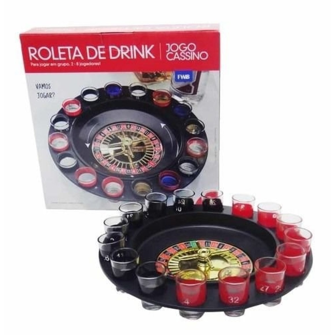 Cassino Roleta Jogo Shot - Drink 16 Copos Bebida Destilado em